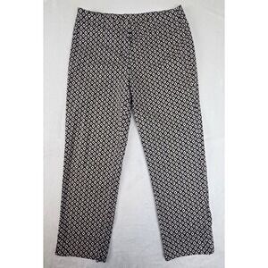 Cabi 877 Black White Diamond Geometric Print Slim Leg Trousers Women 4